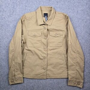 Vuori Field Jacket Womens M Tan Ripstop Utility Chore Coat Gorpcore Hiking